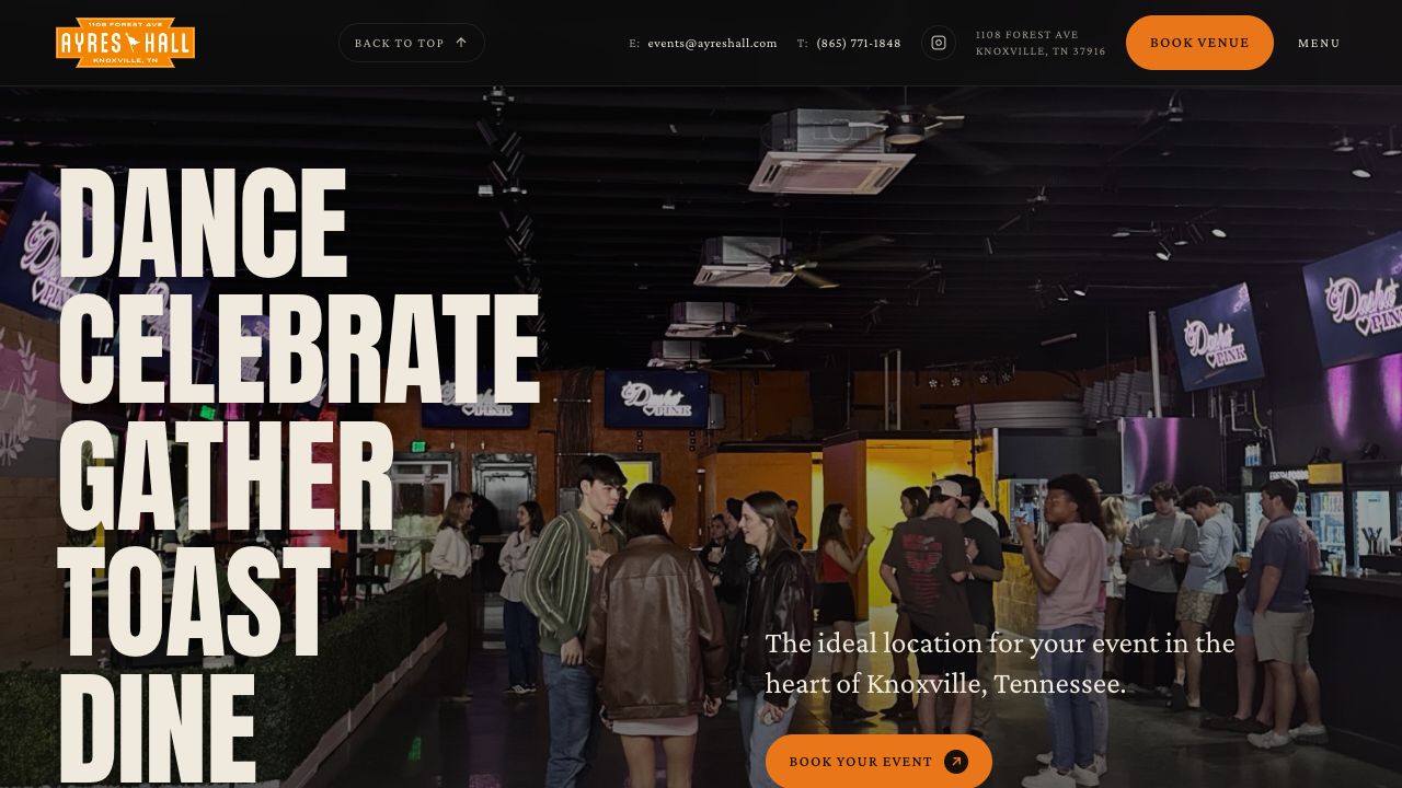 Ayres Hall website preview