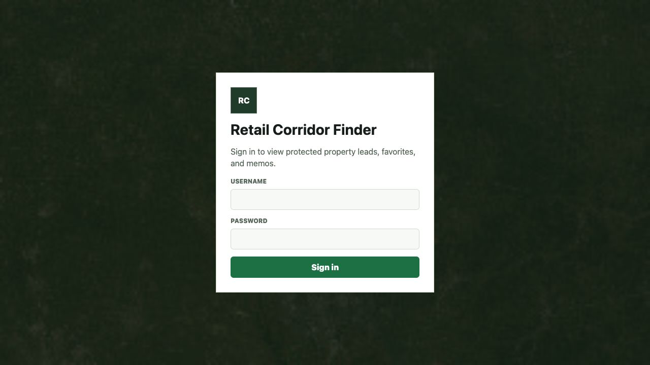 Retail Corridor Finder screenshot