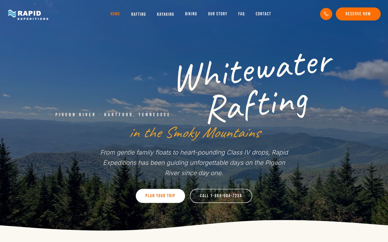 Rafting Company website preview