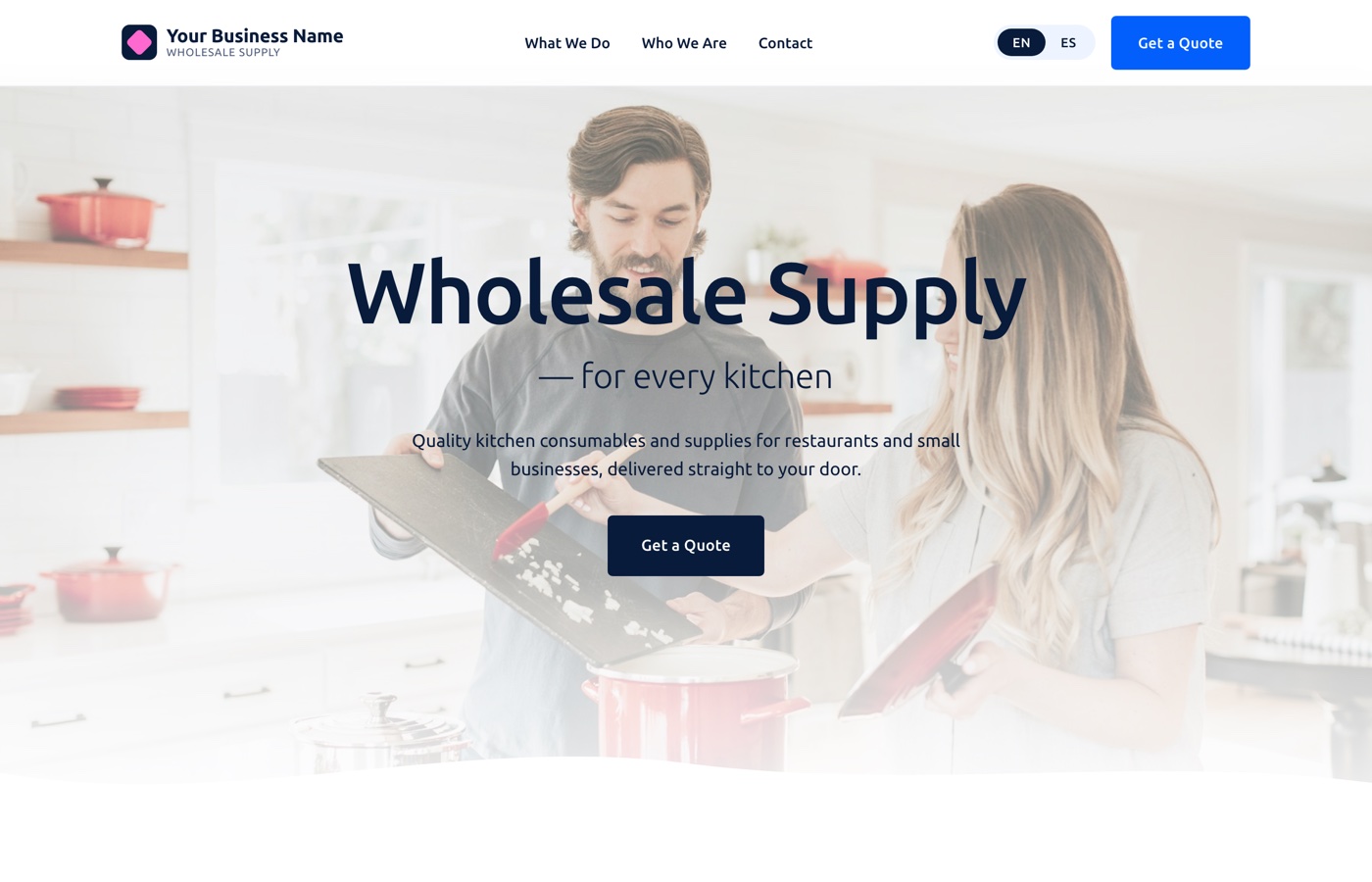 Wholesale Supply sub-page screenshot