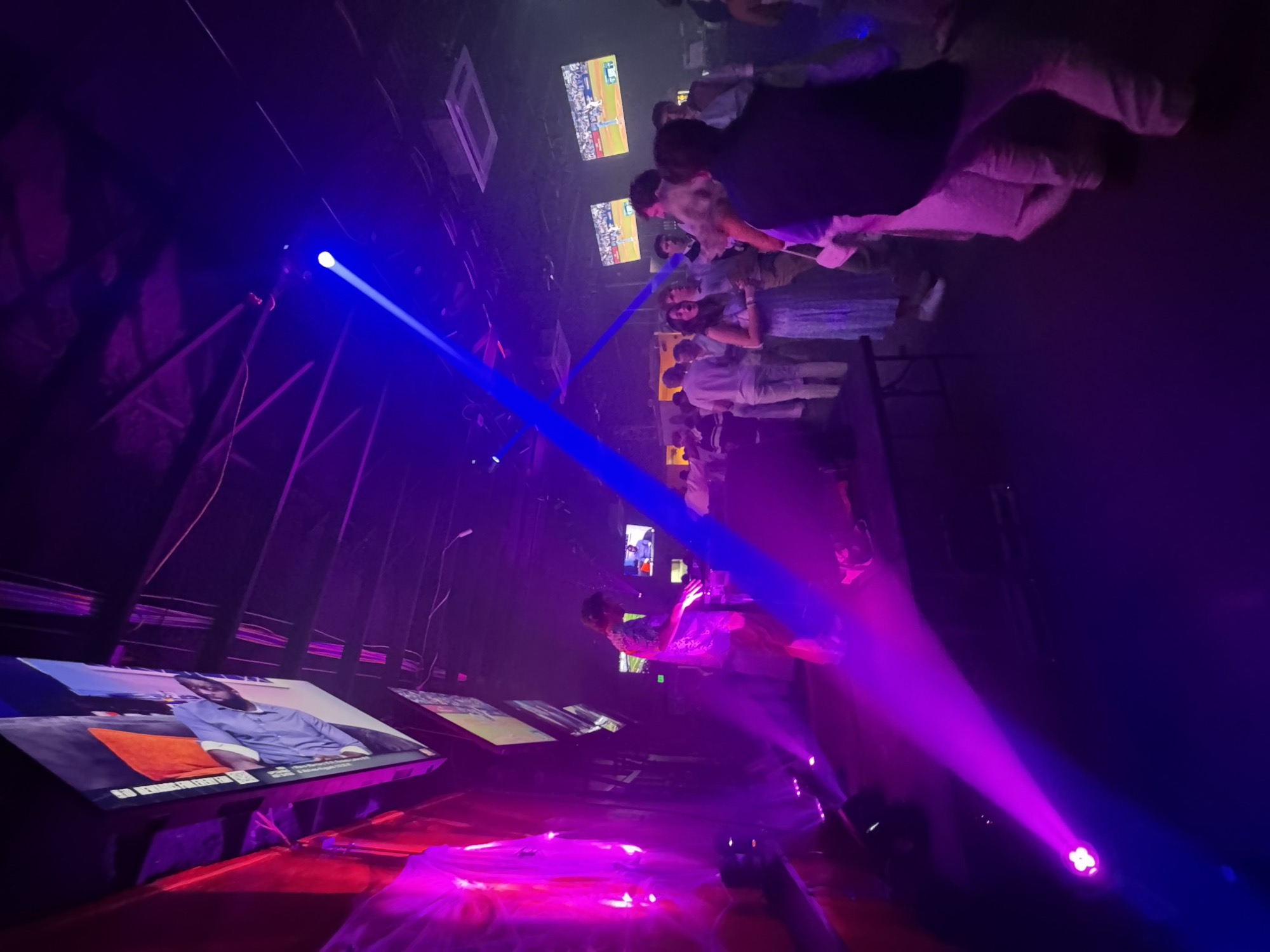Reception with dance floor lighting