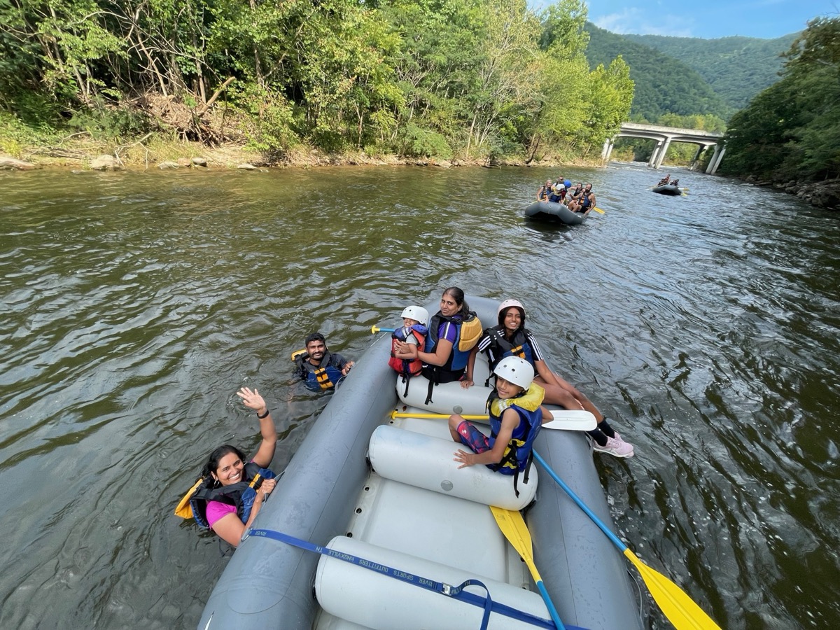 Rafter on the river
